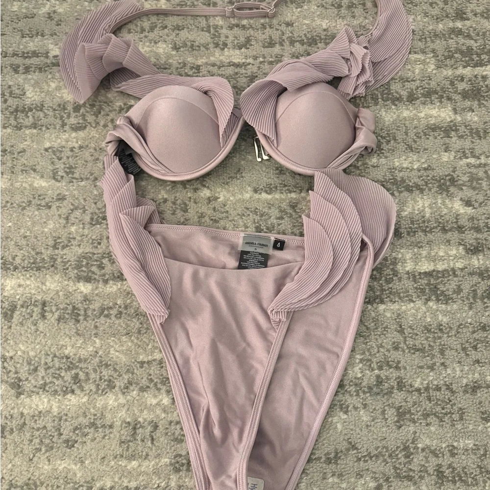 Andrea Iyamah High Waisted Lilac Bathing Suit - Picture 3 of 3